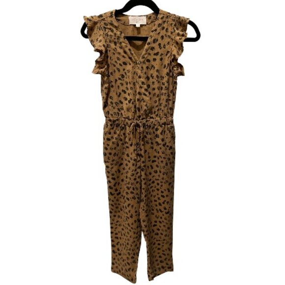 Bella Dahl Girls Jumpsuit Size: 4/5 Color: Brown Leopard - Picture 1 of 4